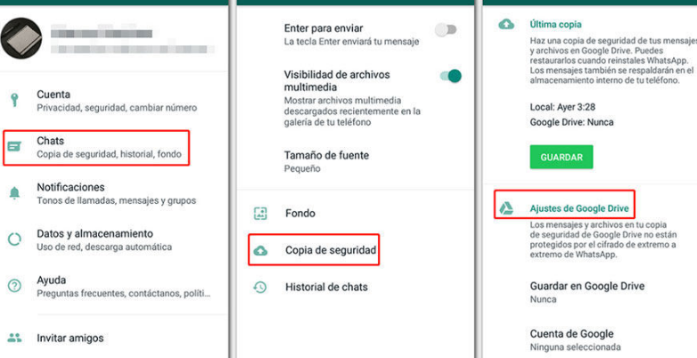 Crear copia de seguridad de whatsapp en iPhone