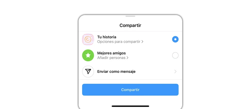 compartir video en tu historia