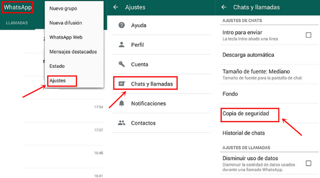 copia de seguridad manual whatsapp