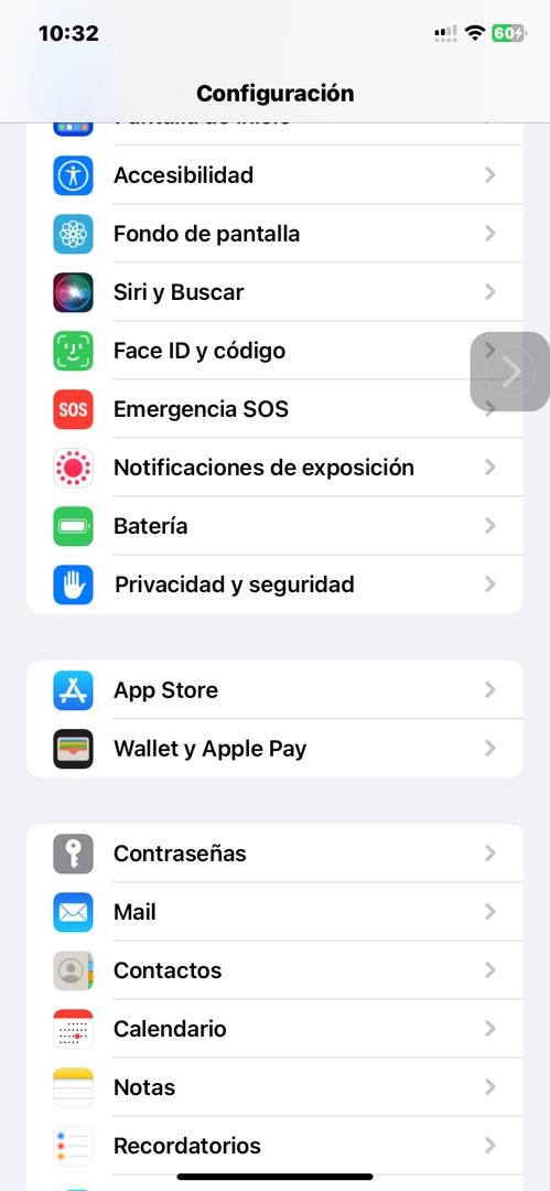 Ajustes IPhone