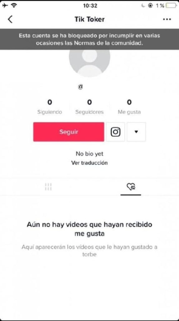 Cuenta borrada tiktok